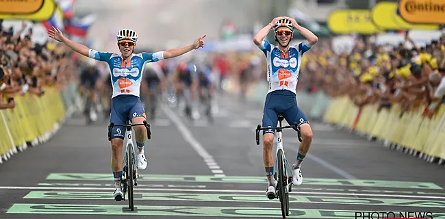 Bardet stunt met ritwinst in Tour na knotsgekke koppeltijdrit met ploegmakker