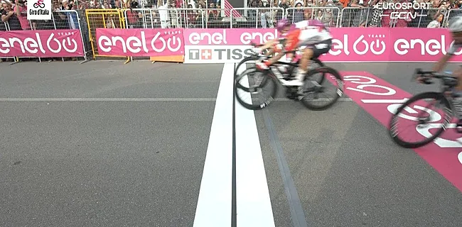 Oersaaie Giro-etappe eindigt in fotofinish