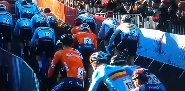 Beelden tonen aan: Wout van Aert meteen de hekken ingereden